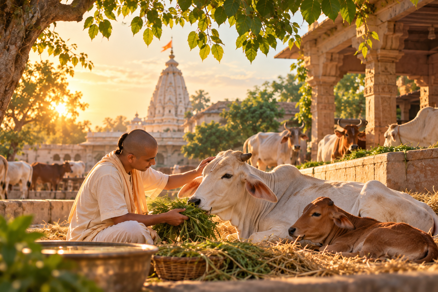 Cows at the ISKCON Kopargaon Gaushala
